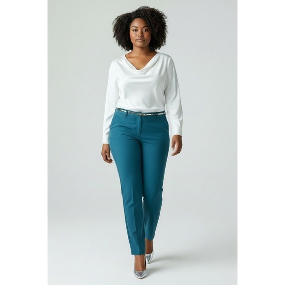 Talbots Pants - Talbots Hampshire Curvy Ankle Pants Teal Women's Size 20 Chic Meets Comfort